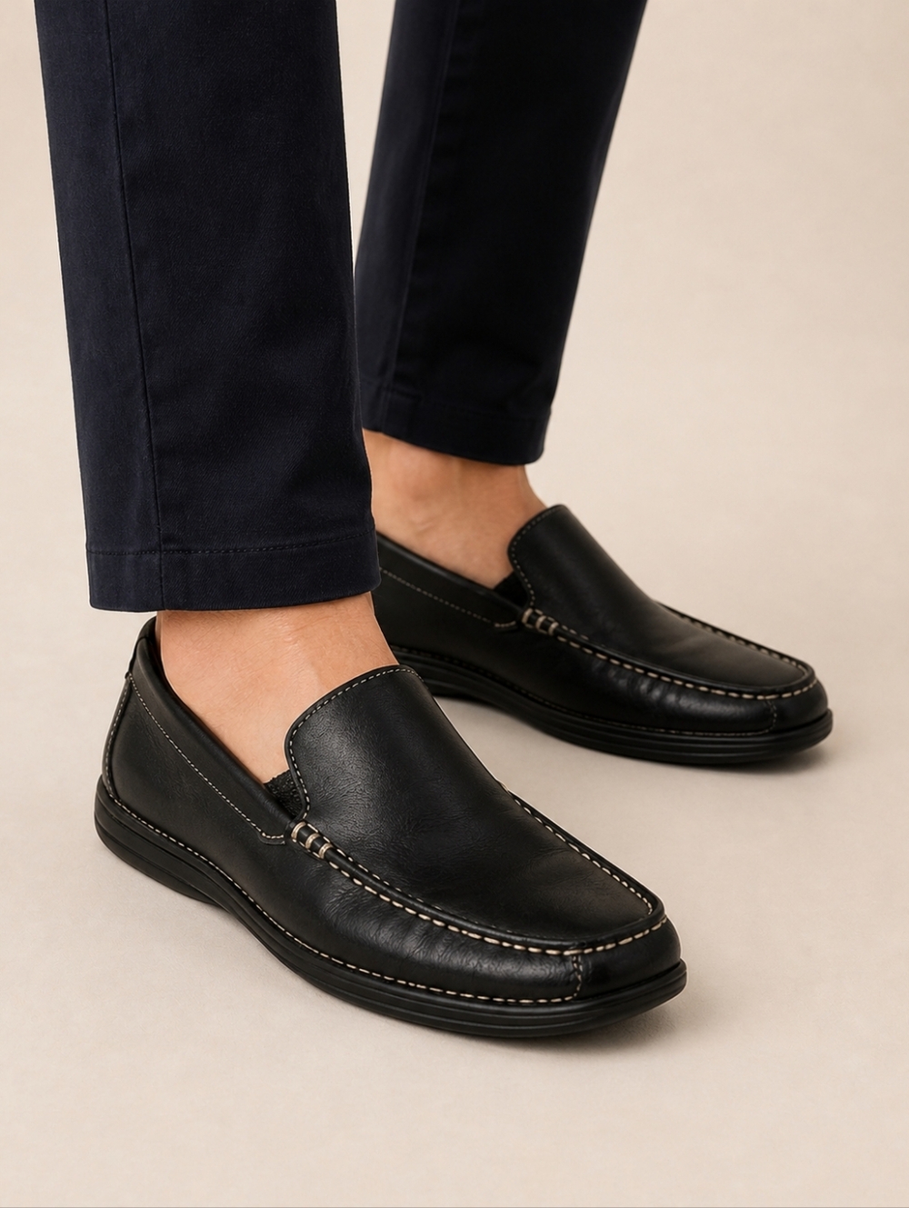 Cole Haan NikeAir Loafers Black Leather Men’s Size 12M Comfort Style Officecore
